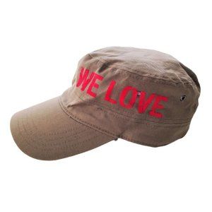 VINTAGE "We Love" Cadet Cap Military Hat, Unisex